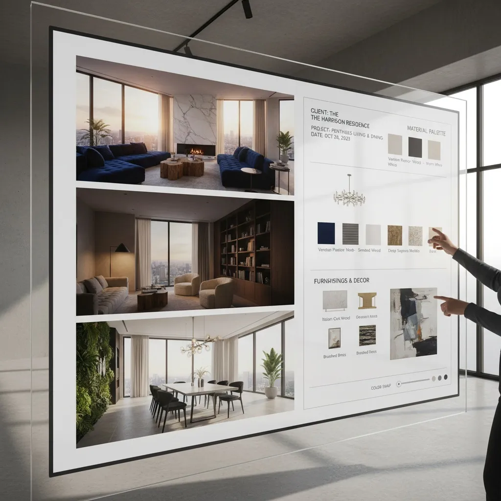 Material study board generated with Dream Dwell AI