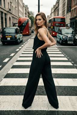 Anna 2 Flowy - B&W Crosswalk Stripes [VAR:2] [Rotated 23° Right] [Color Grade]