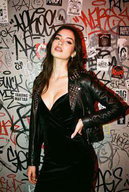 Petra - ASYMMETRIC TEXTURED BLOUSE - LIMITED EDITION + 50TH ANNIVERSARY WOOL BLEND TROUSERS - Punk Graffiti Wall Flash