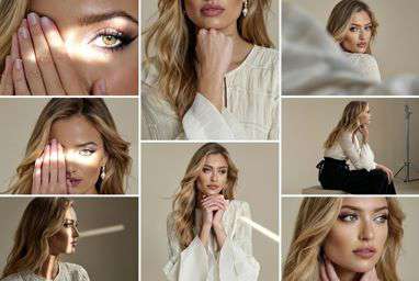 Anna 2 - ASYMMETRIC TEXTURED BLOUSE - LIMITED EDITION + 50TH ANNIVERSARY WOOL-BLEND TROUSERS WITH BELT - Editorial 3x3 Grid [Rotated 52° Right]